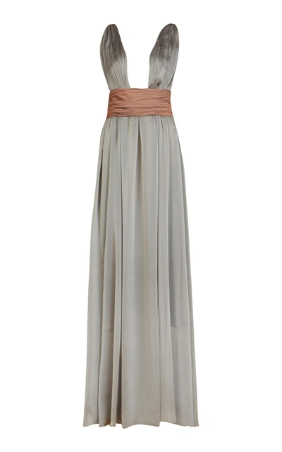 Shop Lana Mueller Gannet Plunge Gown In Grey