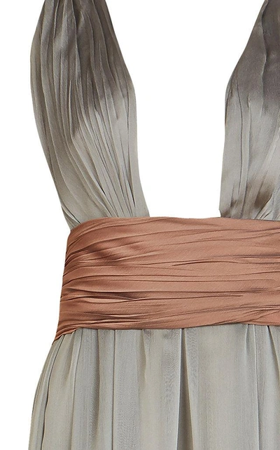 Shop Lana Mueller Gannet Plunge Gown In Grey