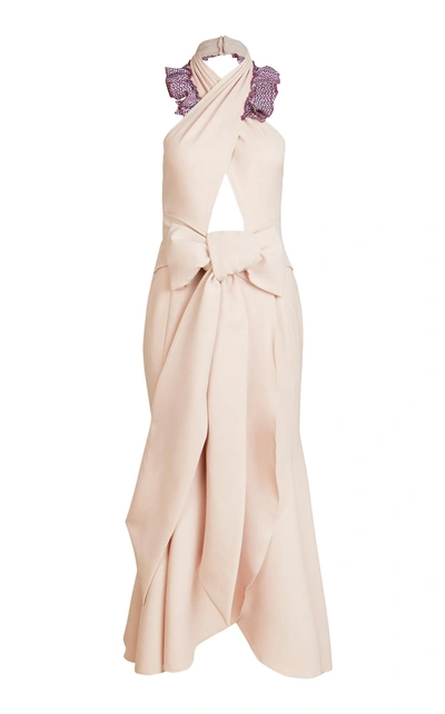 Shop Lana Mueller Alemee Frill Midi Dress In Neutral