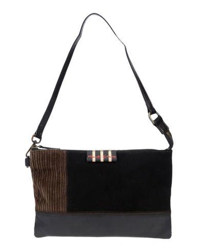 Shop Manila Grace Shoulder Bag In Dark Brown