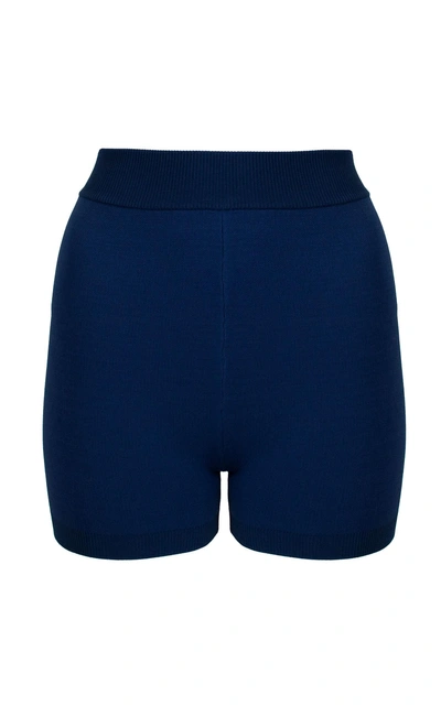 Shop Nagnata Yoni Hi-rise Shorts In Blue