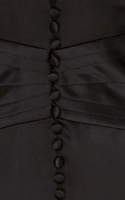 Shop Markarian Gemini Satin Dress In Black