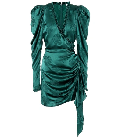 Shop Magda Butrym Carlton Silk Minidress In Green