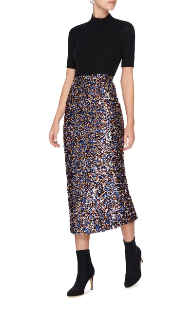 Shop Carolina Herrera Sequin Pencil Skirt In Multi