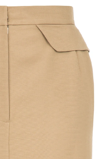 Shop Lake Studio M'o Exclusive Cotton Midi Skirt In Neutral