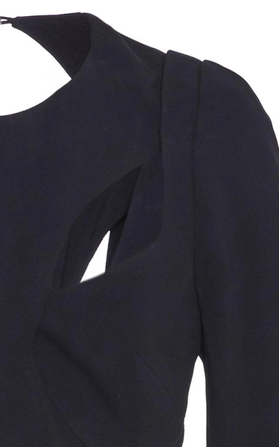 Shop Dion Lee Tessellate Long Sleeve Cady Dress In Black
