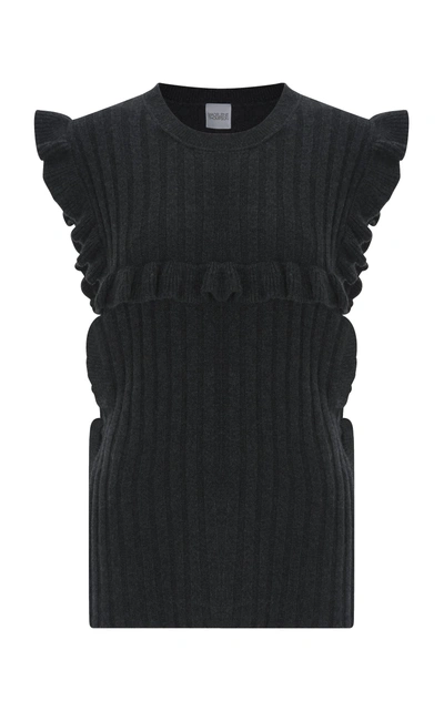 Shop Madeleine Thompson Novara Short Sleeve Cashmere Sweater In Black