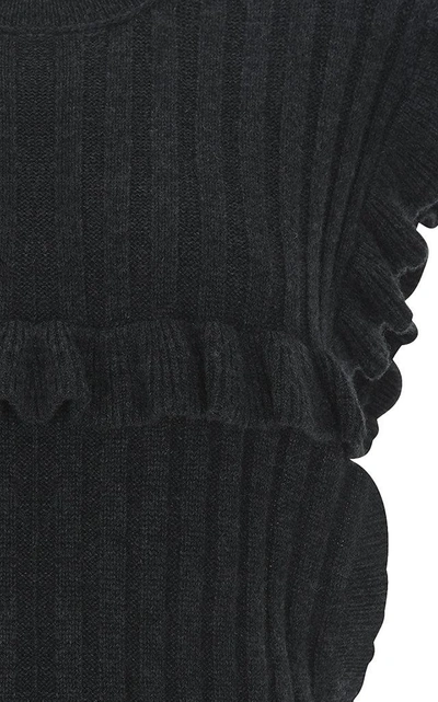 Shop Madeleine Thompson Novara Short Sleeve Cashmere Sweater In Black