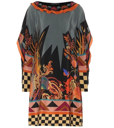 Shop Etro Printed Silk Kaftan In Multicoloured