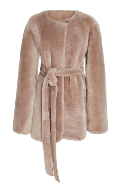 Shop Pologeorgis Cecilia Wrap Classy Coat In Neutral