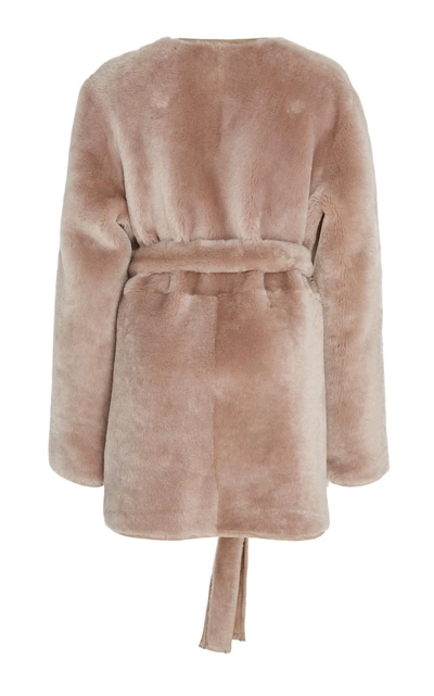 Shop Pologeorgis Cecilia Wrap Classy Coat In Neutral