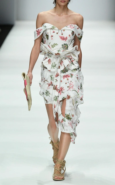 Shop Lana Mueller Najuma Off-the-shoulder Mini Dress In Floral