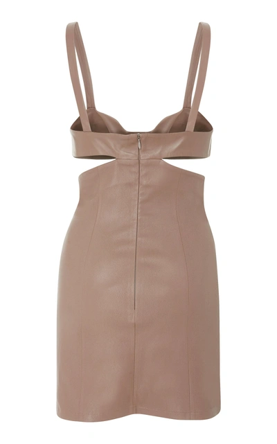 Shop Zeynep Arcay Bustier Stretch Leather Dress In Brown