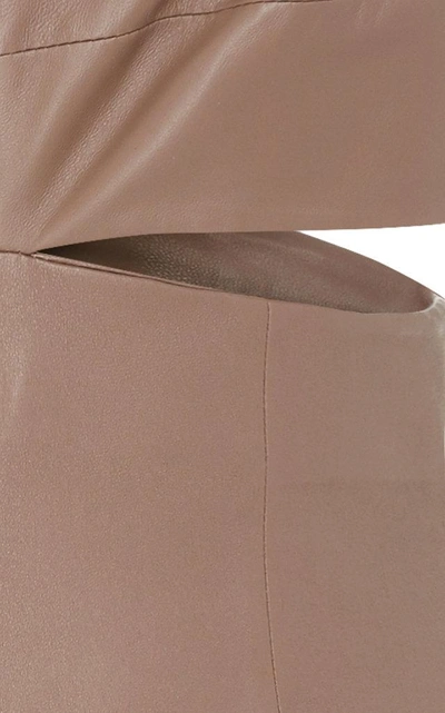 Shop Zeynep Arcay Bustier Stretch Leather Dress In Brown