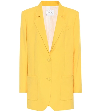 Shop Racil Wool Single-breasted Blazer In Yellow