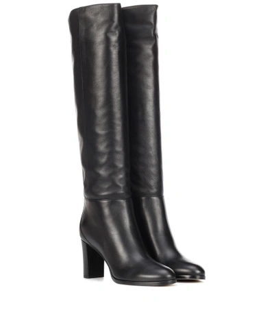 Shop Jimmy Choo Madalie 80 Leather Boots In Black