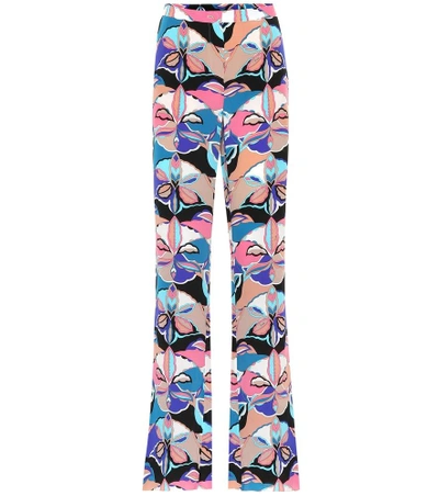 Shop Emilio Pucci Printed Silk Pants In Multicoloured