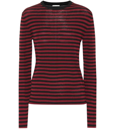 Shop Saint Laurent Striped Cotton Shirt In Red