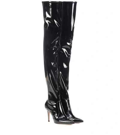 Shop Gianvito Rossi Imogen Vinyl Over-the-knee Boots In Black