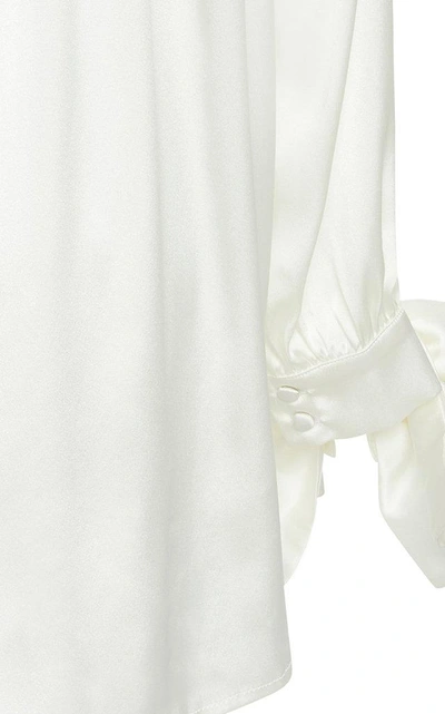 Shop Acheval Pampa Desnuda Bow Sleeve Blouse In White