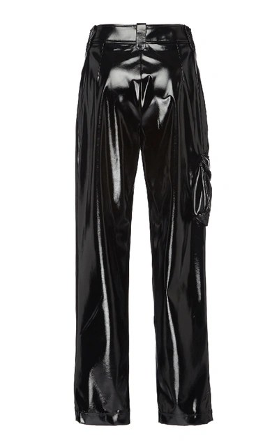 Shop Eleanor Balfour Exclusive Stephanie Cropped Straight-leg Vinyl Pant In Black