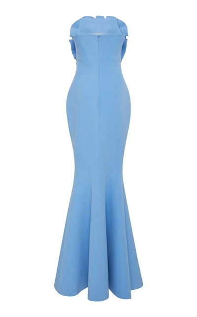 Shop Rachel Gilbert Huxley Ruffle Gown In Blue