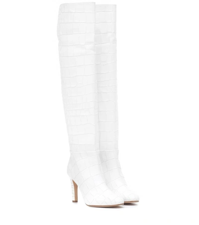 Shop Gabriela Hearst Linda Leather Over-the-knee Boots In White
