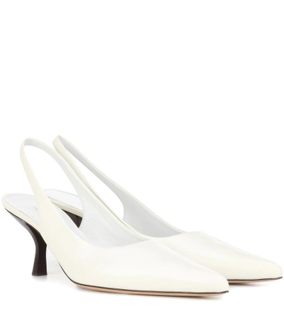 Shop The Row Bourgeoise Leather Slingback Pumps In White