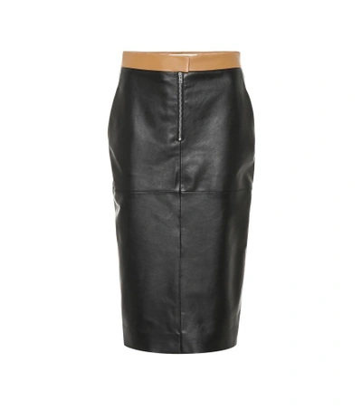 Shop Victoria Beckham Leather Pencil Skirt In Black