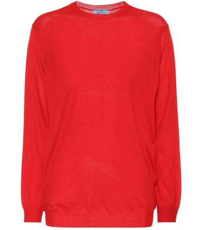 Shop Prada Wool Sweater In Red