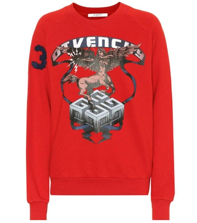 Shop Givenchy Printed Cotton Sweatshirt In Red