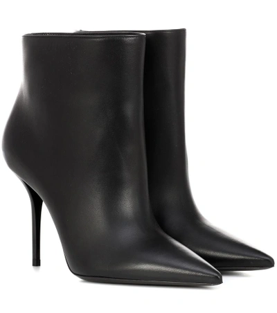 Shop Saint Laurent Pierre 95 Leather Ankle Boots In Black