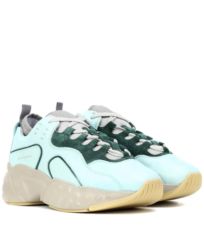 Shop Acne Studios Manhattan Leather Sneakers In Green