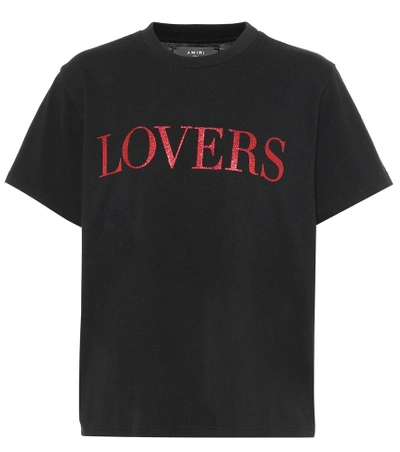 Shop Amiri Lovers Cotton T-shirt In Black