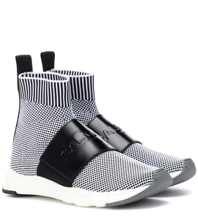 Shop Balmain Cameron Mesh Sneakers In Grey