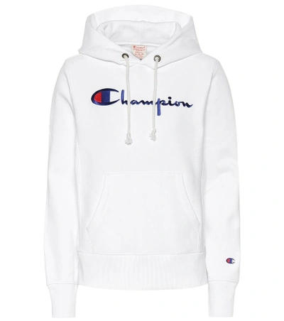 Shop Champion Logo Cotton Hoodie In White
