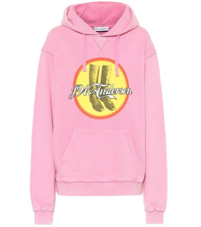 Shop Jw Anderson Jwa Cola Boots Cotton Hoodie In Pink