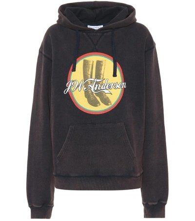 Shop Jw Anderson Jwa Cola Boots Cotton Hoodie In Brown