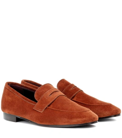 Shop Bougeotte Flaneur Suede Loafers In Brown