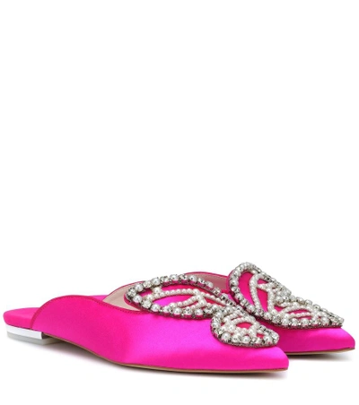 Shop Sophia Webster Bibi Butterfly Pearl Slippers In Pink