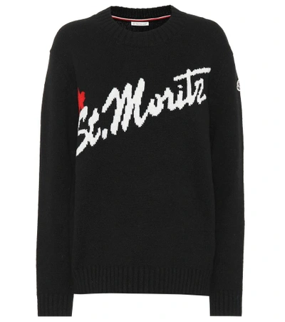 Shop Moncler St Moritz Wool-blend Sweater In Black