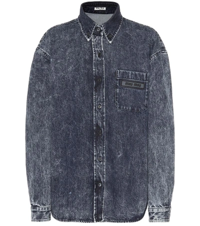 Shop Miu Miu Denim Shirt In Blue