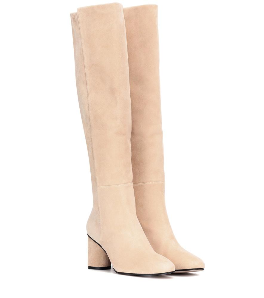 stuart weitzman women's eloise 75 almond toe suede boots