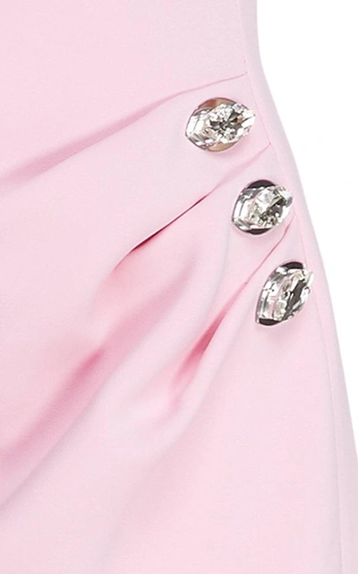 Shop David Koma Crystals Midi Dress In Pink