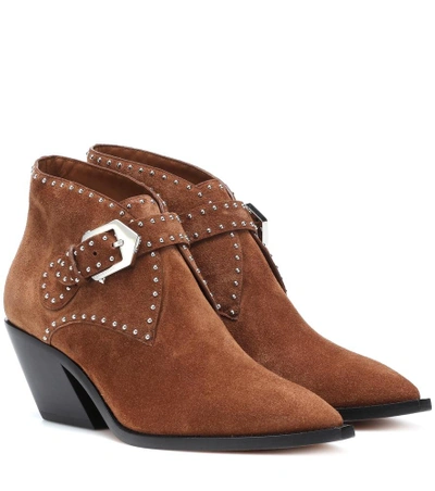 Shop Givenchy Suede Ankle Boots In Brown