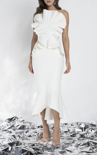 Shop Rachel Gilbert Huxley Ruffle Dress In White