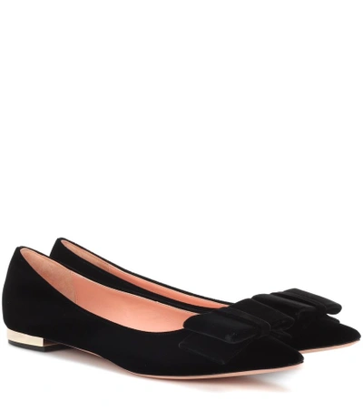 Shop Rochas Velvet Ballet Flats In Black