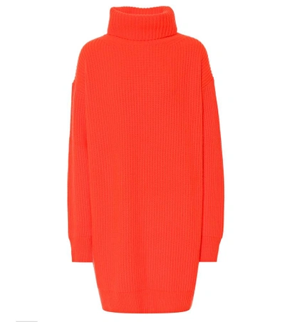 Shop Christopher Kane Turtleneck Cashmere Sweater In Orange