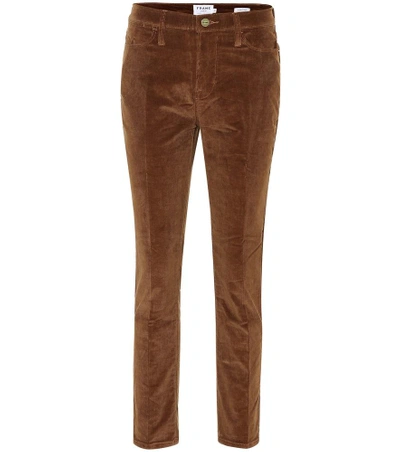 Shop Frame Le High Straight-leg Corduroy Jeans In Brown