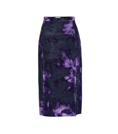 Shop Altuzarra Pennant Silk-blend Velvet Skirt In Purple